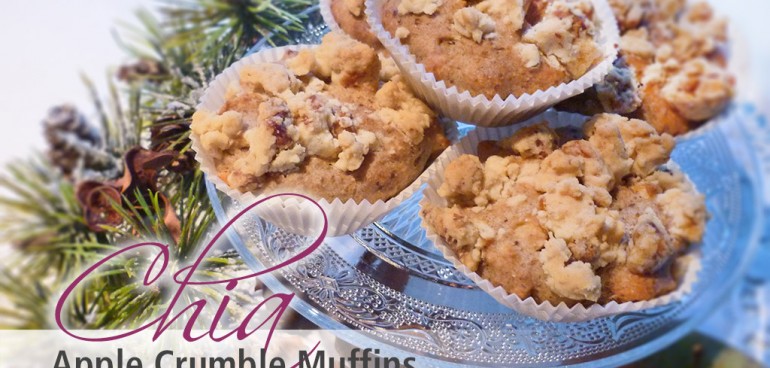 Bei dem Rezept für Chia Apple Crumble Muffins sind die Elemente eines klassischen Streuselkuchens mit leckeren Muffins auf gesunde Art und Weise verbunden