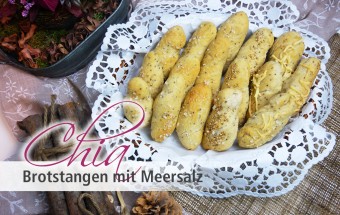 Chia Brotstangen mit Meersalz